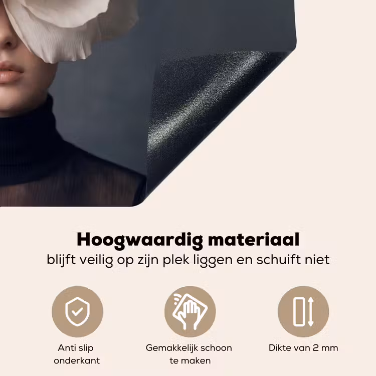 Portret - Mysterieus - Wit Inductie beschemer met haakjes klein -ky-onderkant-nl