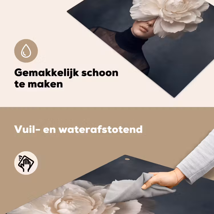 Portret - Mysterieus - Wit Inductie beschemer met haakjes klein -ky-schoon-nl