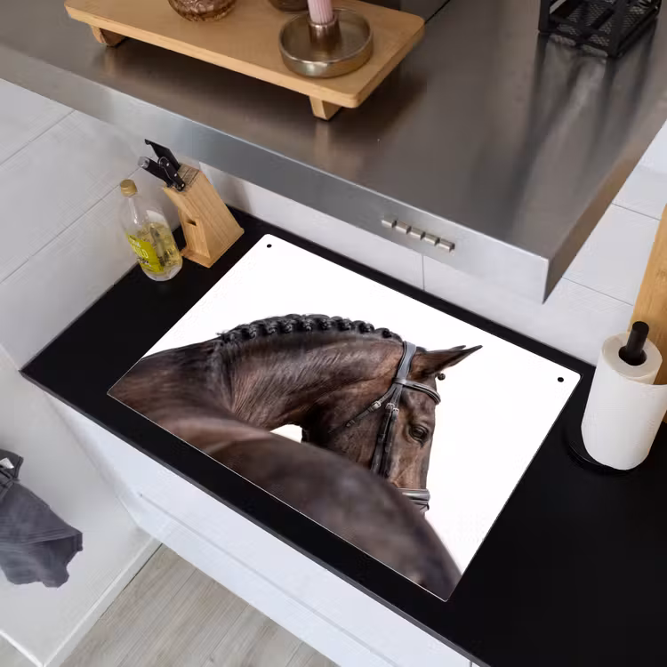 Portret - Paard - Elegant Inductie beschemer met haakjes klein -sfeer1