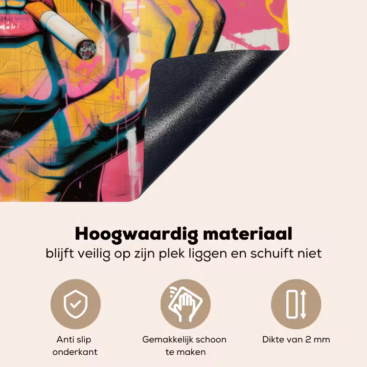 Portret - Vrouw - Abstract - Zonnebril Inductie beschemer met haakjes klein -ky-onderkant-nl