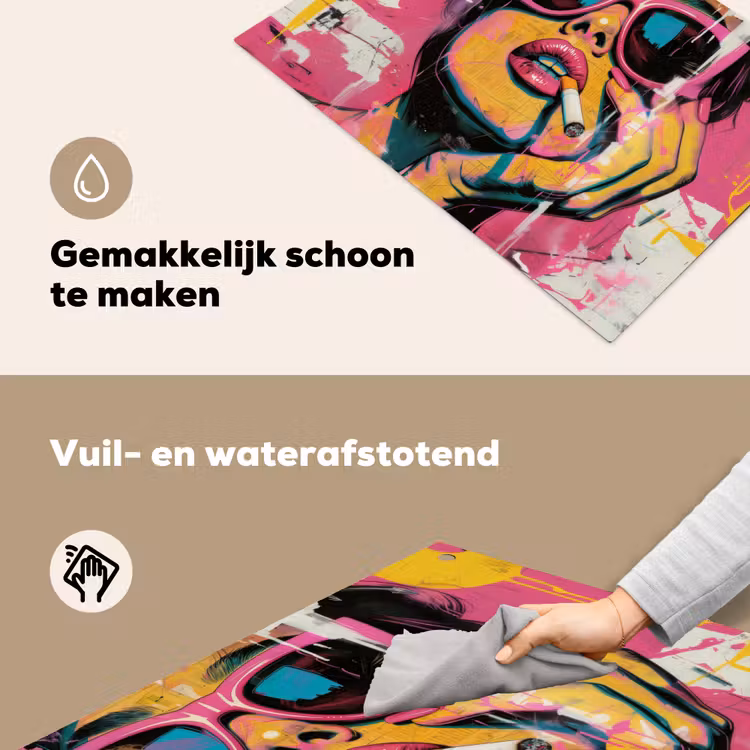 Portret - Vrouw - Abstract - Zonnebril Inductie beschemer met haakjes klein -ky-schoon-nl