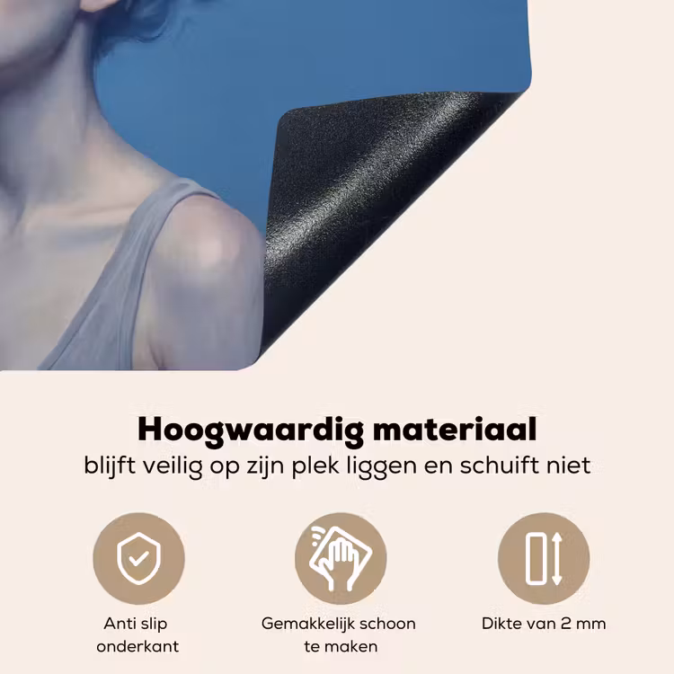 Portret - Zonnebril - Rook - Abstract - Blauw Inductie beschemer met haakjes klein -ky-onderkant-nl
