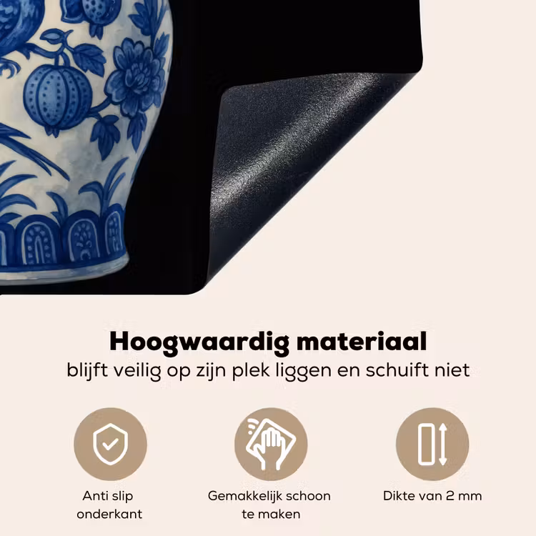 Pot - Delfts Blauw - Bloemen Inductie beschemer met haakjes klein -ky-onderkant-nl