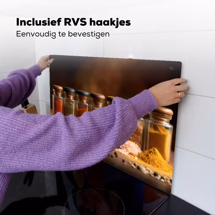 Potjes - Kruiden - Specerijen - Korrels Inductie beschemer met haakjes klein -ky-ophangen-nl