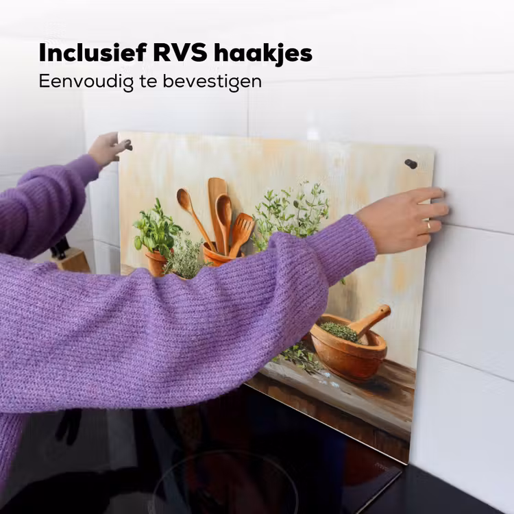 Potten - Kruiden - Hout Inductie beschemer met haakjes klein -ky-ophangen-nl