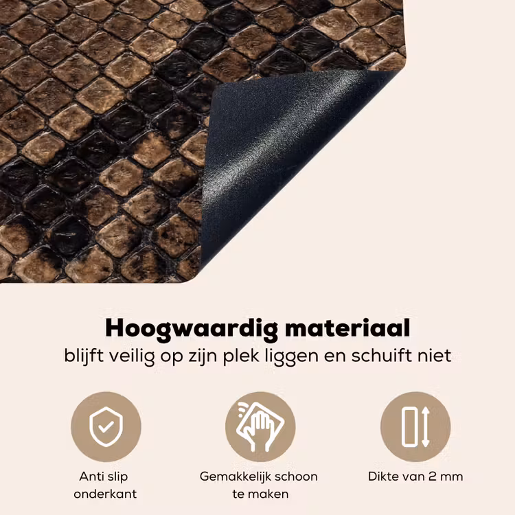 Python - Schubben - Brons Inductie beschemer met haakjes klein -ky-onderkant-nl