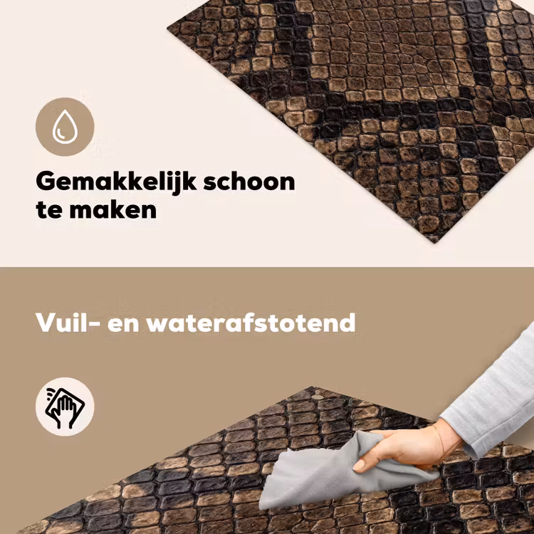 Python - Schubben - Brons Inductie beschemer met haakjes klein -ky-schoon-nl