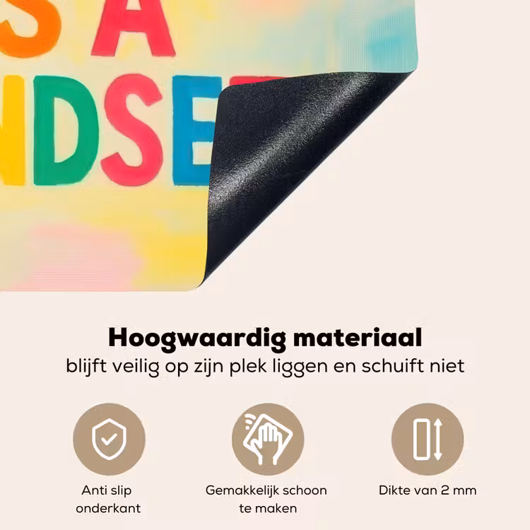Quote - Lucky - Regenboogkleuren Inductie beschemer met haakjes middel -ky-onderkant-nl