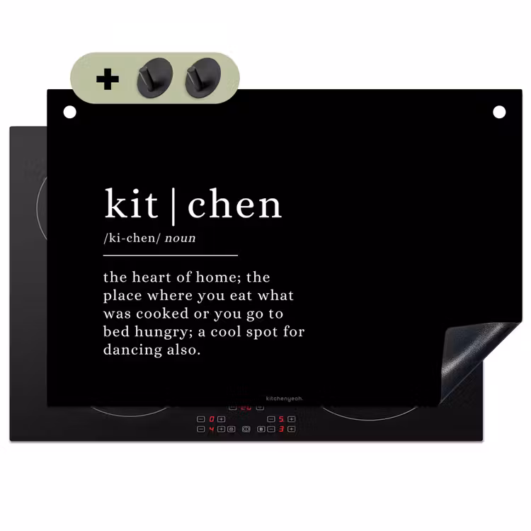 Inductiebeschermer & spatscherm (2in1) - Quote - Zwart - Definitie keuken - Quote - Zwart - Definitie keuken Inductie beschemer met haakjes klein