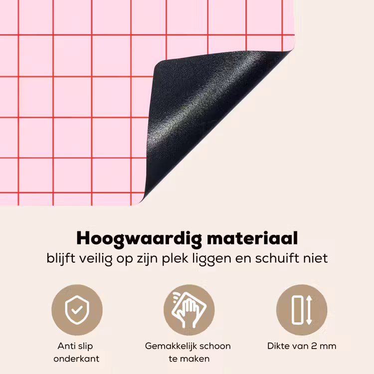 Raster - Patroon - Roze Inductie beschemer met haakjes klein 777 -ky-onderkant-nl