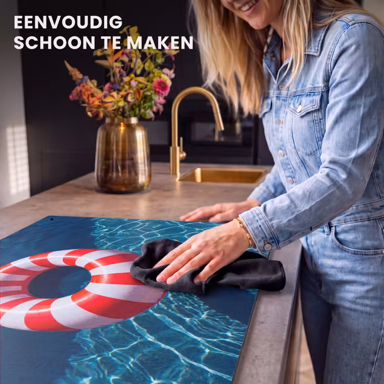 Recreatie - Water - Zomer - Rood - Wit Inductie beschemer met haakjes klein -ky-schoon-nl