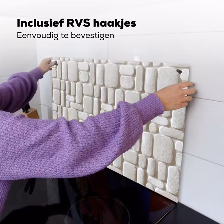 Reliëf - Structuur - Wit Inductie beschemer met haakjes klein 777 -ky-ophangen-nl