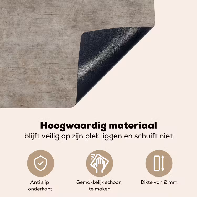 Retro - Beton - Patroon Inductie beschemer met haakjes klein 777 -ky-onderkant-nl