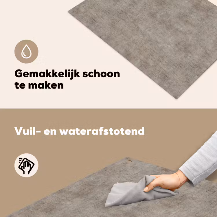Retro - Beton - Patroon Inductie beschemer met haakjes klein 777 -ky-schoon-nl