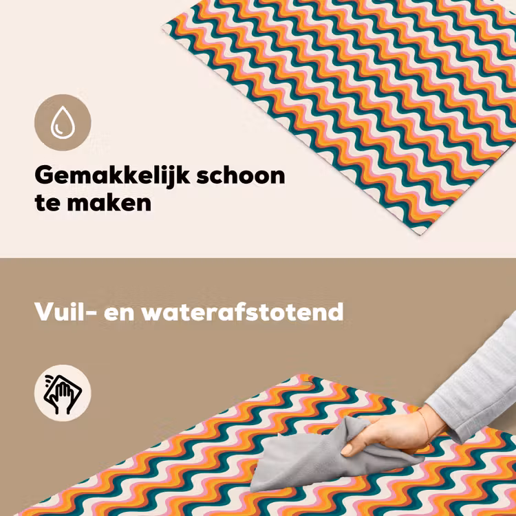 Retro - Disco - Golven - Kleur Inductie beschemer met haakjes klein 777 -ky-schoon-nl