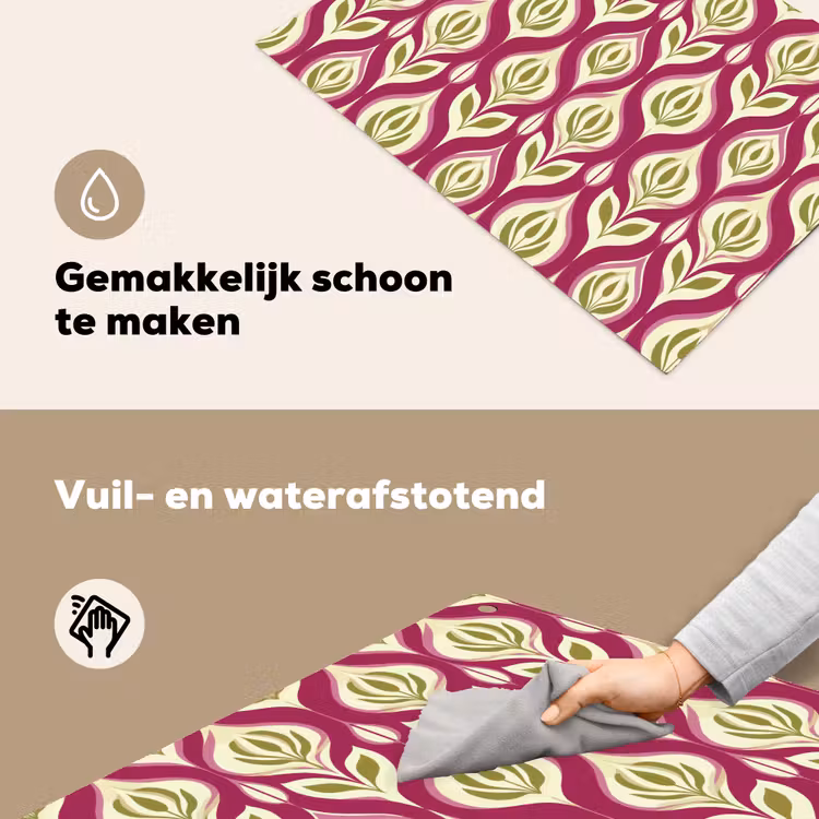 Retro - Floraal - Paars Inductie beschemer met haakjes klein 777 -ky-schoon-nl
