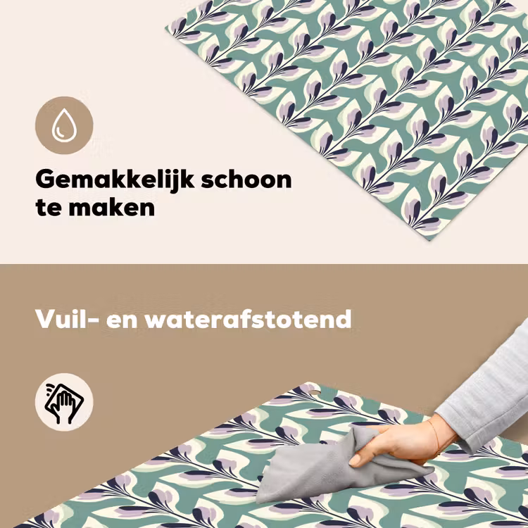 Retro - Modern - Groen Inductie beschemer met haakjes klein 777 -ky-schoon-nl