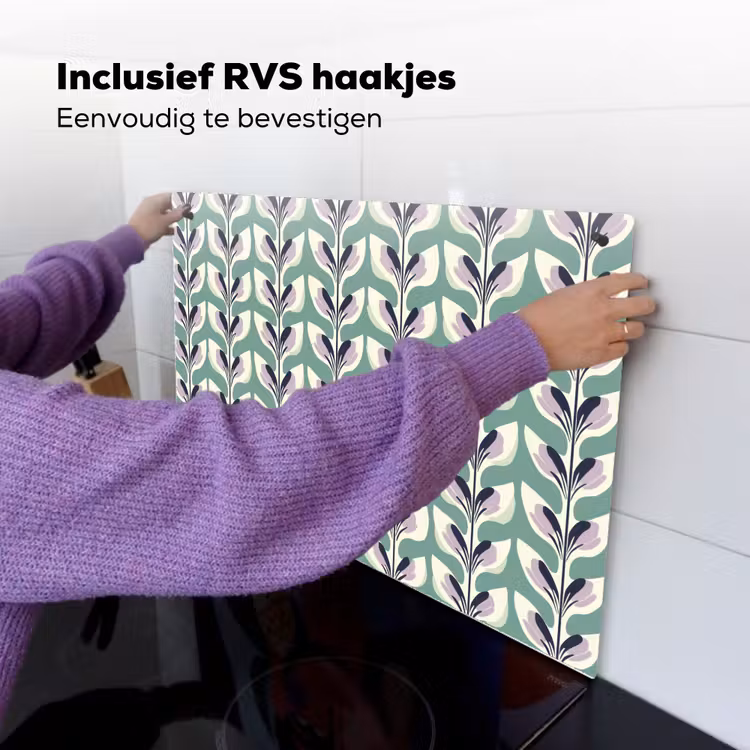 Retro - Modern - Groen Inductie beschemer met haakjes klein 777 -ky-ophangen-nl