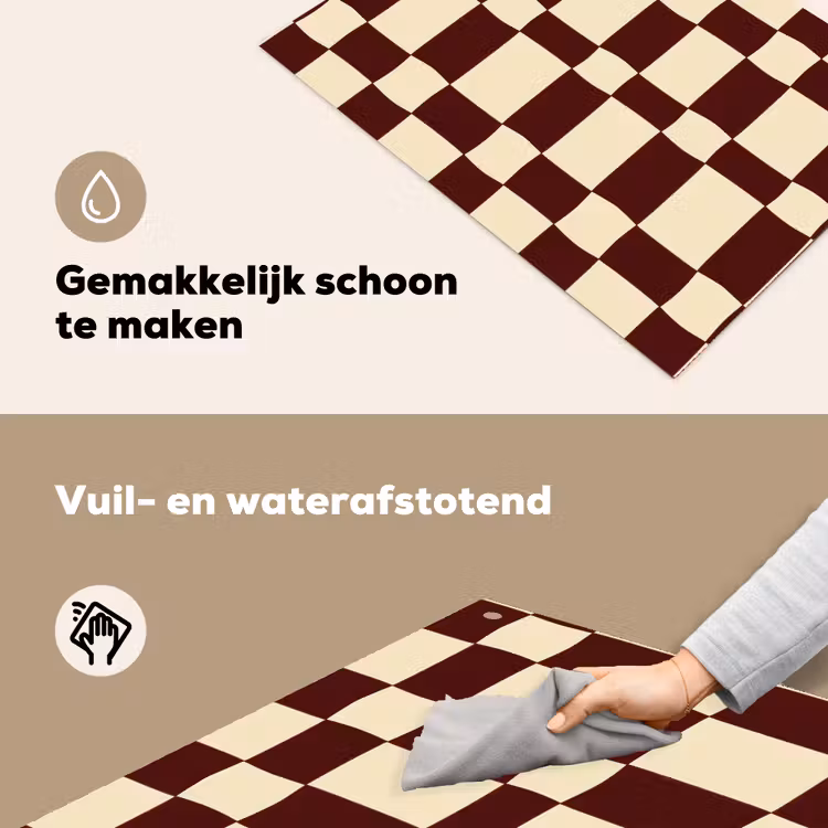 Retro - Patroon - Bruin Inductie beschemer met haakjes klein 777 -ky-schoon-nl