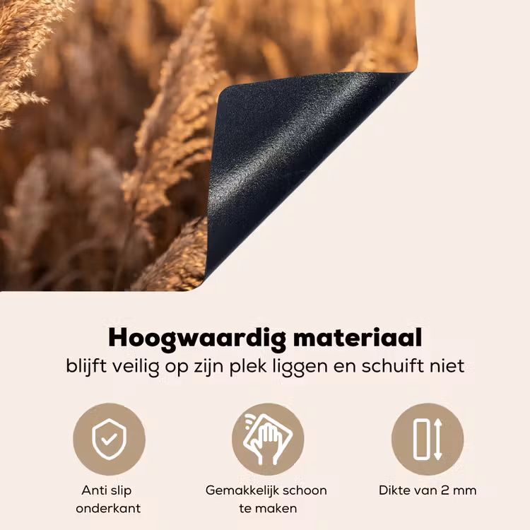 Rietpluimen - Gras - Zonsondergang - Goud - Serene Inductie beschemer met haakjes klein -ky-onderkant-nl