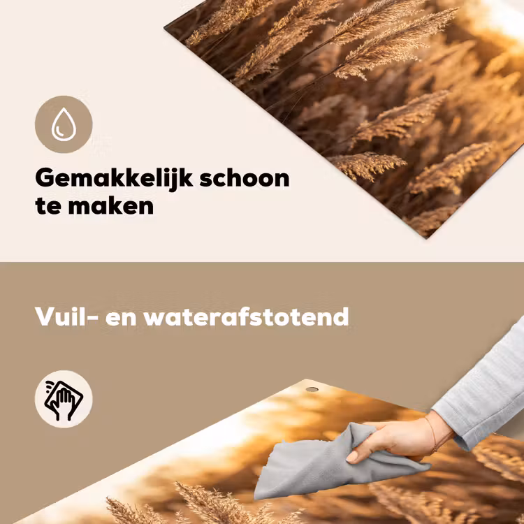 Rietpluimen - Gras - Zonsondergang - Goud - Serene Inductie beschemer met haakjes klein -ky-schoon-nl