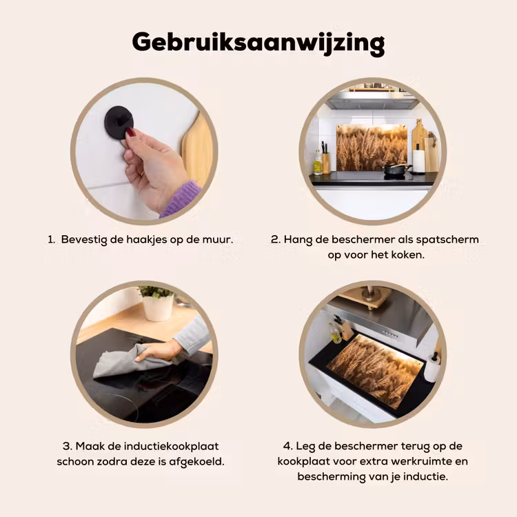 Rietpluimen - Gras - Zonsondergang - Goud - Serene Inductie beschemer met haakjes klein -ky-gebruik-nl