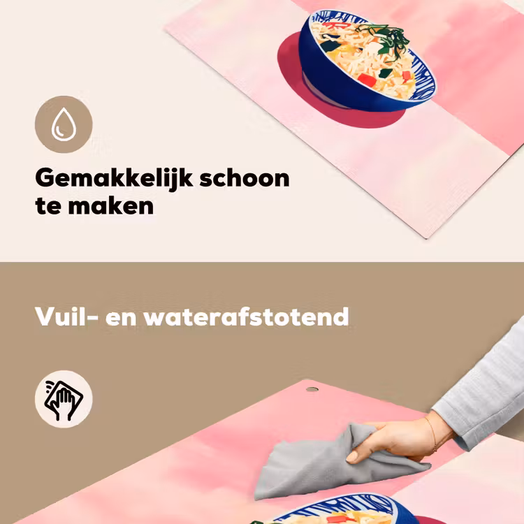 Rijst - Illustratie - Kom - Groente Inductie beschemer met haakjes klein -ky-schoon-nl
