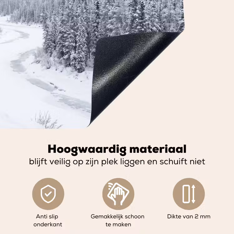 Rivier - Bevroren - Landschap - Winter Inductie beschemer met haakjes klein -ky-onderkant-nl