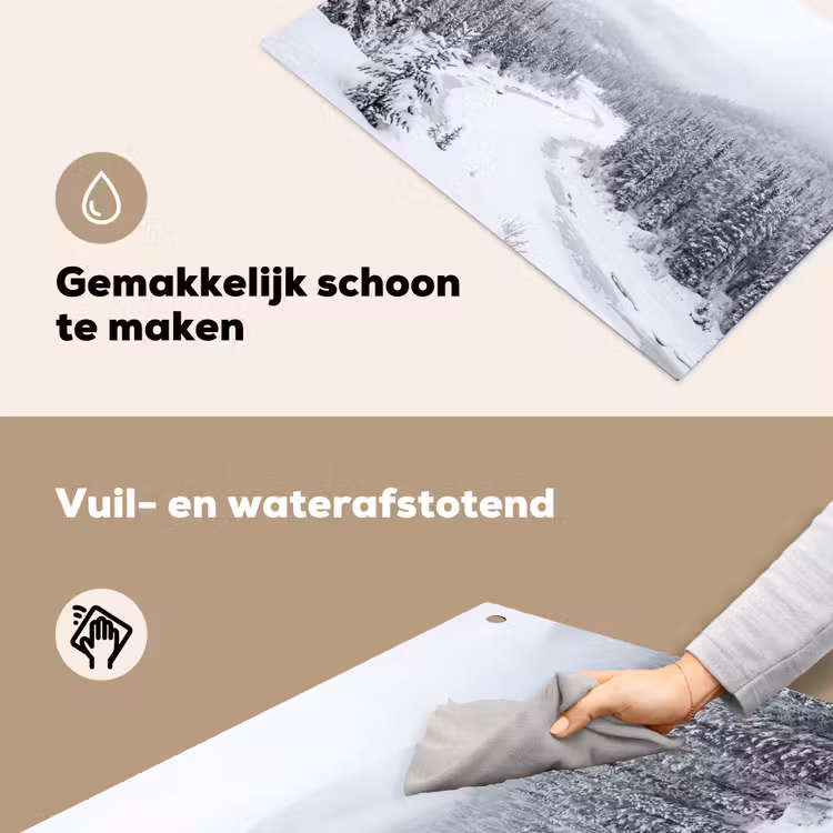 Rivier - Bevroren - Landschap - Winter Inductie beschemer met haakjes klein -ky-schoon-nl