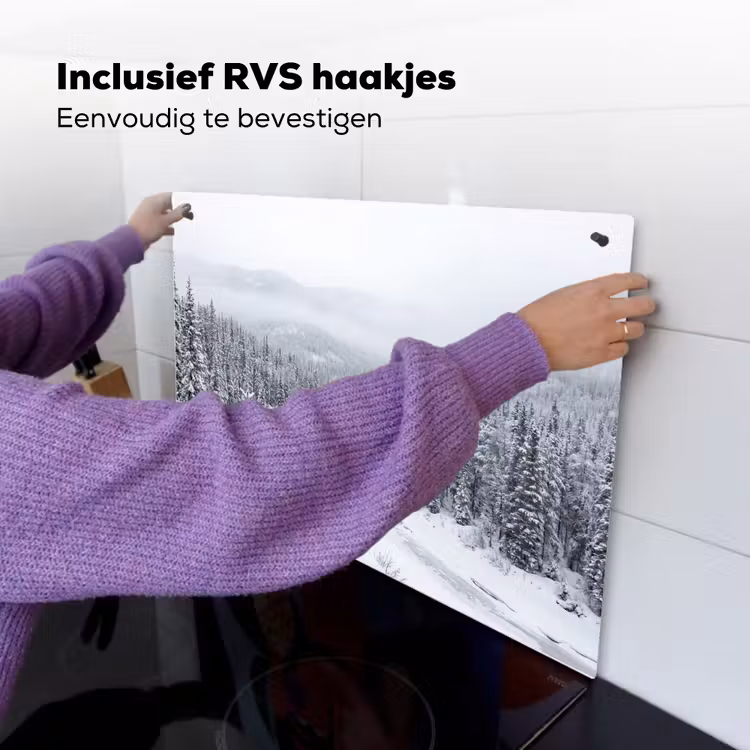 Rivier - Bevroren - Landschap - Winter Inductie beschemer met haakjes klein -ky-ophangen-nl