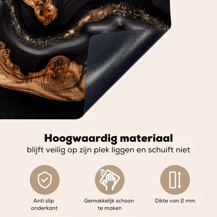 Rivieren van Hout en Hars Inductie beschemer met haakjes middel -ky-onderkant-nl