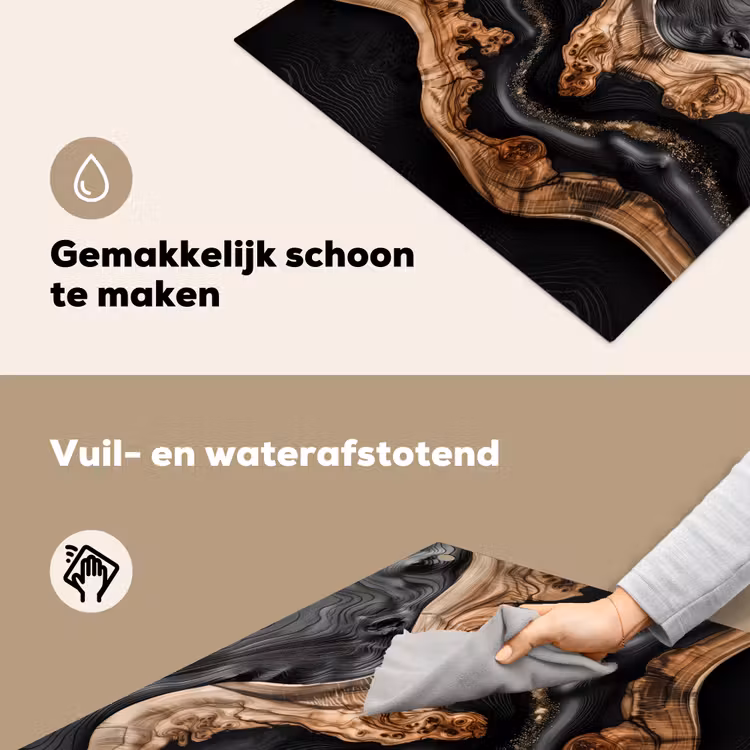 Rivieren van Hout en Hars Inductie beschemer met haakjes middel -ky-schoon-nl