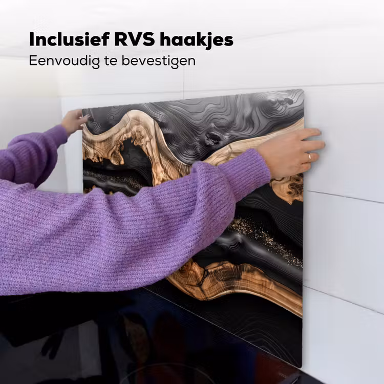 Rivieren van Hout en Hars Inductie beschemer met haakjes middel -ky-ophangen-nl