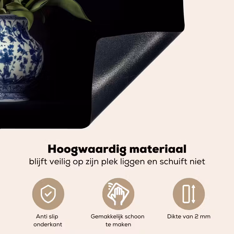 Rode - Bloemen - Tulpen - Vaas Inductie beschemer met haakjes klein -ky-onderkant-nl