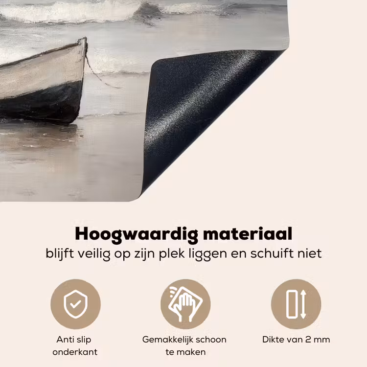 Roeiboot - Zee - Horizon Inductie beschemer met haakjes klein -ky-onderkant-nl