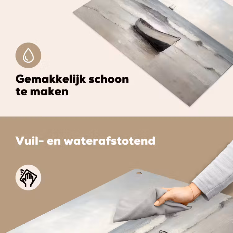 Roeiboot - Zee - Horizon Inductie beschemer met haakjes klein -ky-schoon-nl
