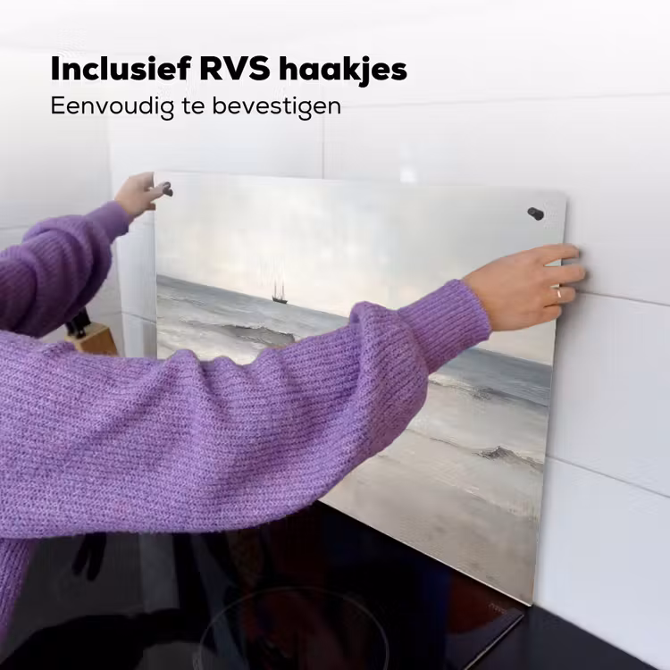 Roeiboot - Zee - Horizon Inductie beschemer met haakjes klein -ky-ophangen-nl
