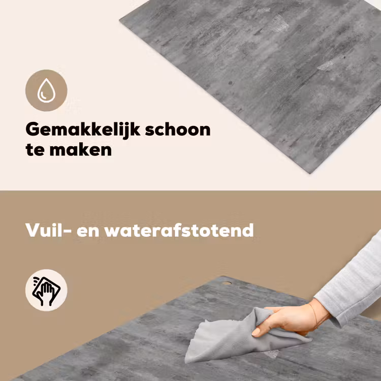 Roest - Beton - Patroon Inductie beschemer met haakjes klein 777 -ky-schoon-nl