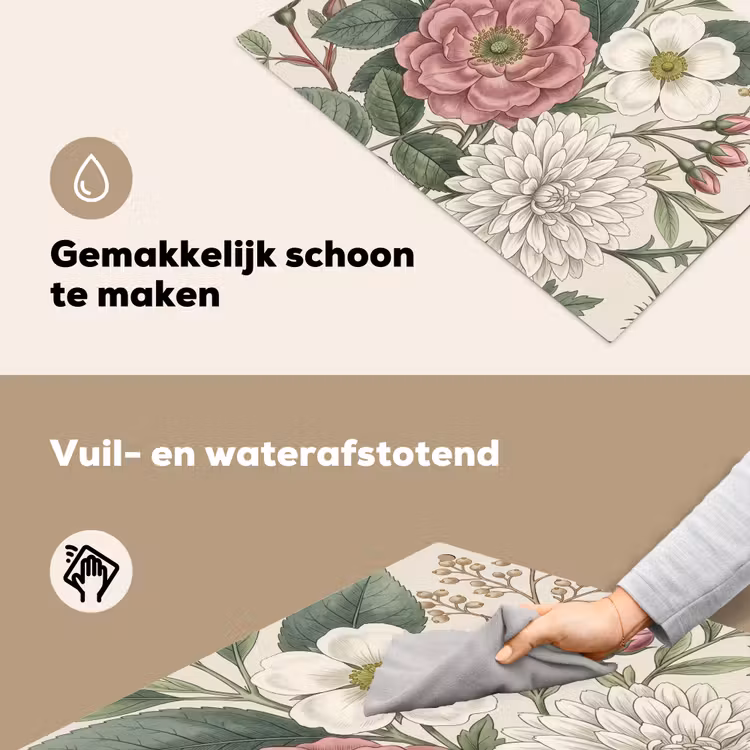 Romantisch - Design - Kleurrijk Inductie beschemer met haakjes klein -ky-schoon-nl