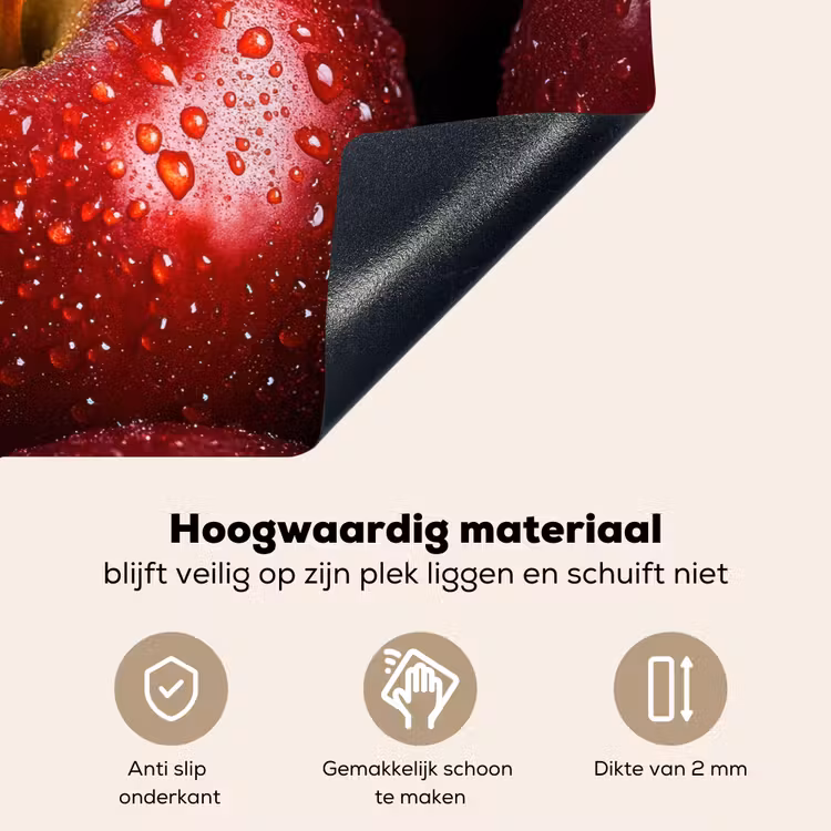 Rood - Appels - Fruit Inductie beschemer met haakjes klein -ky-onderkant-nl