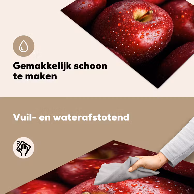 Rood - Appels - Fruit Inductie beschemer met haakjes klein -ky-schoon-nl