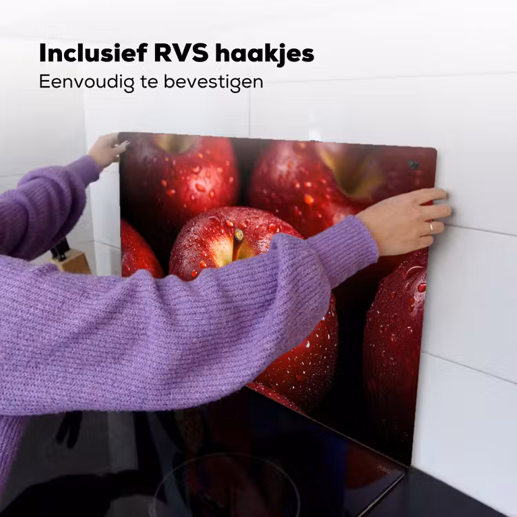 Rood - Appels - Fruit Inductie beschemer met haakjes klein -ky-ophangen-nl