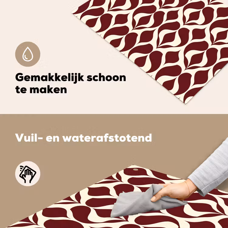Rood - Druppelpatroon - Grafisch Inductie beschemer met haakjes klein 777 -ky-schoon-nl