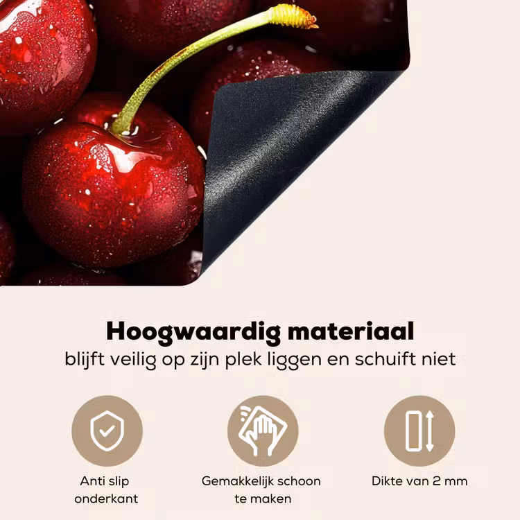 Rood - Fruit - Kersen Inductie beschemer met haakjes klein -ky-onderkant-nl