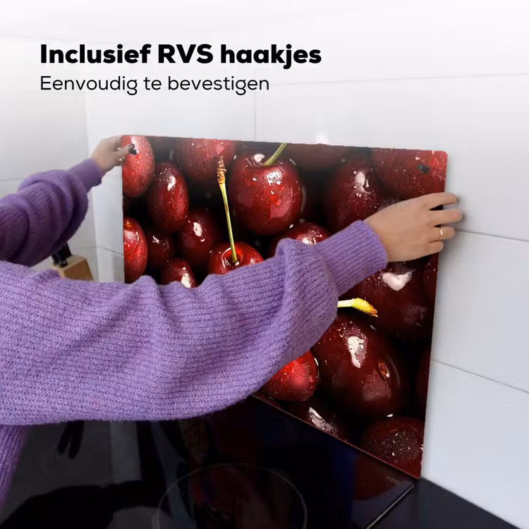 Rood - Fruit - Kersen Inductie beschemer met haakjes klein -ky-ophangen-nl