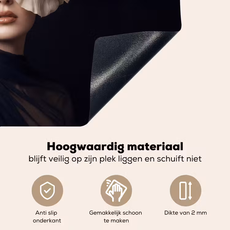 Roos - Tijdloos - Zwart Inductie beschemer met haakjes klein -ky-onderkant-nl