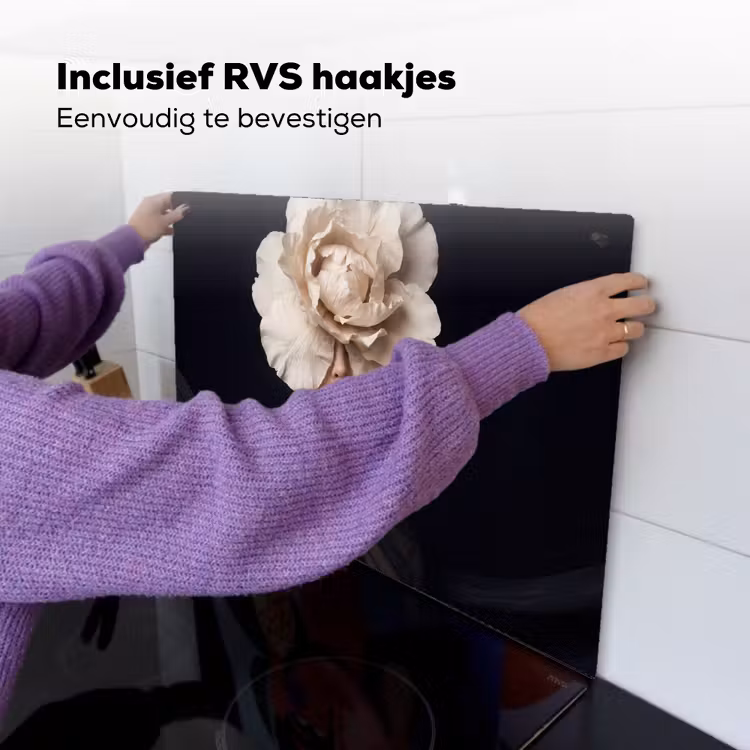 Roos - Tijdloos - Zwart Inductie beschemer met haakjes klein -ky-ophangen-nl