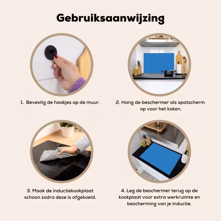 Royal - Blue - Blauw Inductie beschemer met haakjes klein 777 -ky-gebruik-nl