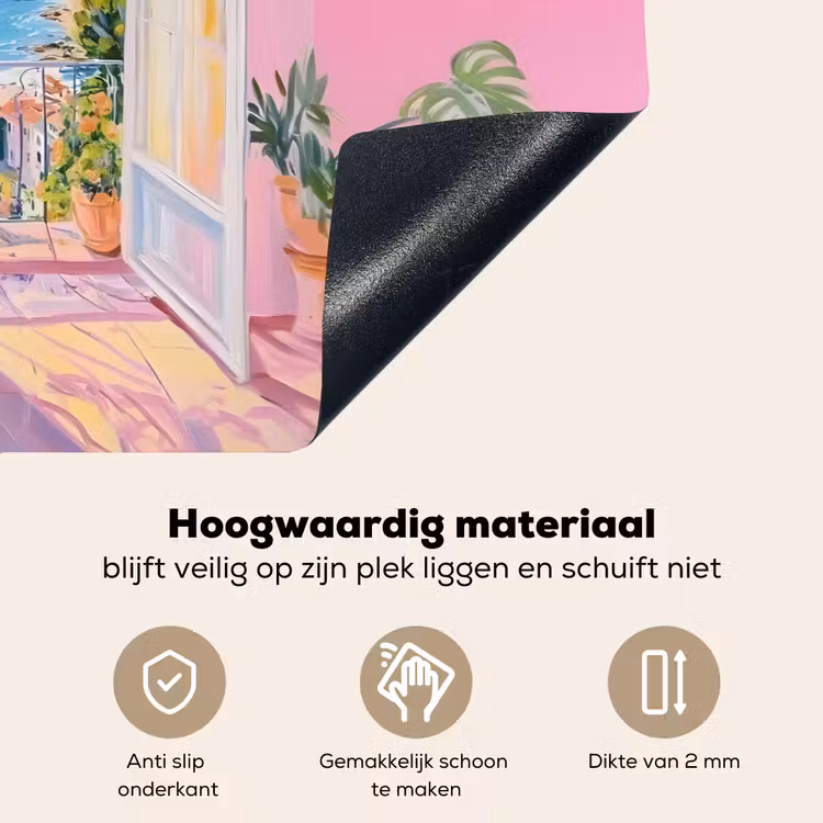 Roze - Buiten - Verf Inductie beschemer met haakjes klein -ky-onderkant-nl