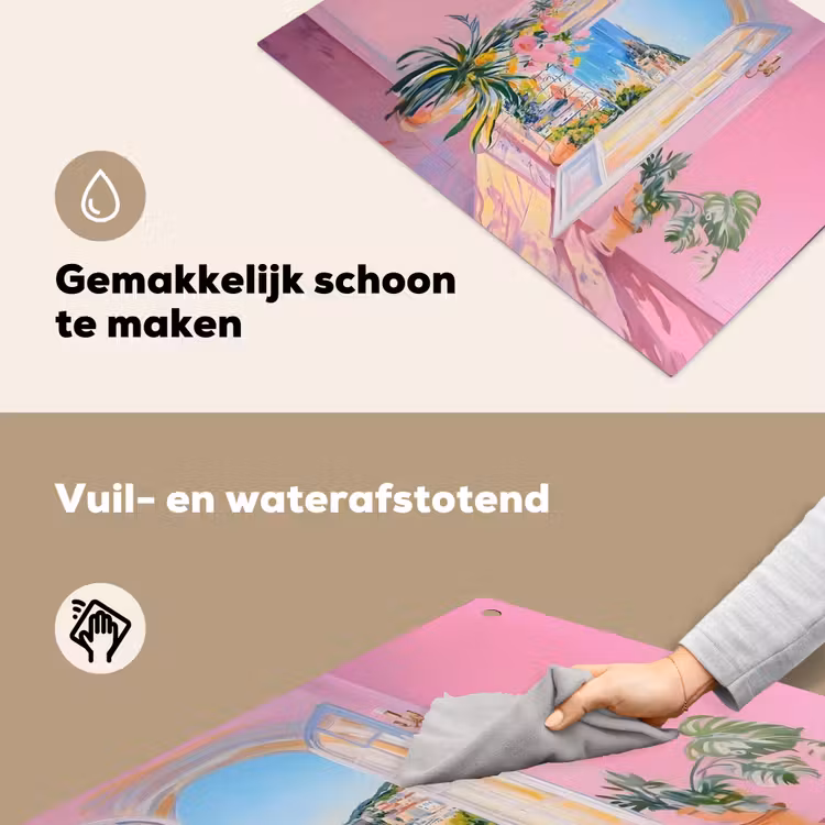 Roze - Buiten - Verf Inductie beschemer met haakjes klein -ky-schoon-nl